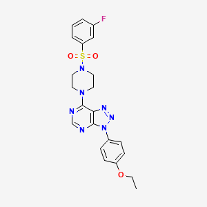 molecular formula C22H22FN7O3S B3413266 1-[3-(4-ethoxyphenyl)-3H-[1,2,3]triazolo[4,5-d]pyrimidin-7-yl]-4-(3-fluorobenzenesulfonyl)piperazine CAS No. 946207-21-2