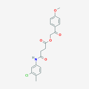 molecular formula C20H20ClNO5 B341327 2-(4-Methoxyphenyl)-2-oxoethyl 4-[(3-chloro-4-methylphenyl)amino]-4-oxobutanoate 