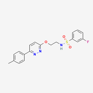 molecular formula C19H18FN3O3S B3413273 3-fluoro-N-(2-((6-(p-tolyl)pyridazin-3-yl)oxy)ethyl)benzenesulfonamide CAS No. 946207-56-3