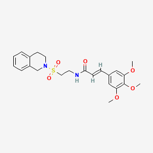 molecular formula C23H28N2O6S B3413283 (2E)-N-[2-(3,4-dihydroisoquinolin-2(1H)-ylsulfonyl)ethyl]-3-(3,4,5-trimethoxyphenyl)acrylamide CAS No. 946209-78-5