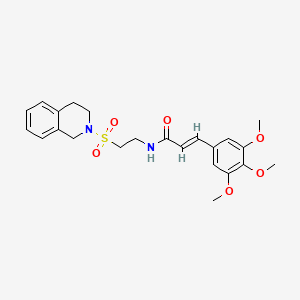 molecular formula C23H28N2O6S B3413283 (2E)-N-[2-(1,2,3,4-tetrahydroisoquinoline-2-sulfonyl)ethyl]-3-(3,4,5-trimethoxyphenyl)prop-2-enamide CAS No. 946209-78-5