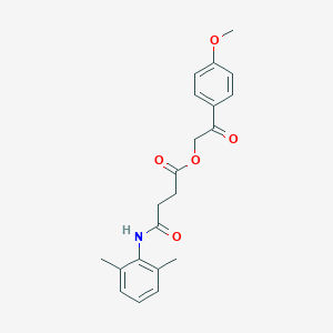 molecular formula C21H23NO5 B341329 2-(4-Methoxyphenyl)-2-oxoethyl 4-[(2,6-dimethylphenyl)amino]-4-oxobutanoate 