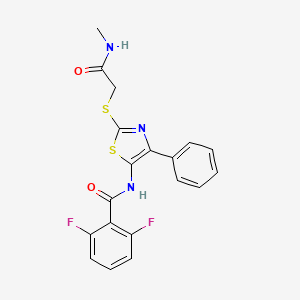 molecular formula C19H15F2N3O2S2 B3413304 2,6-difluoro-N-(2-((2-(methylamino)-2-oxoethyl)thio)-4-phenylthiazol-5-yl)benzamide CAS No. 946211-36-5