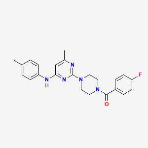 molecular formula C23H24FN5O B3413305 2-[4-(4-fluorobenzoyl)piperazin-1-yl]-6-methyl-N-(4-methylphenyl)pyrimidin-4-amine CAS No. 946211-70-7