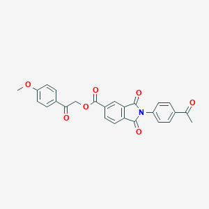 molecular formula C26H19NO7 B341331 2-(4-Methoxyphenyl)-2-oxoethyl 2-(4-acetylphenyl)-1,3-dioxoisoindoline-5-carboxylate 
