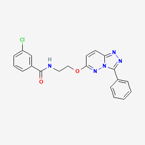 molecular formula C20H16ClN5O2 B3413315 3-chloro-N-[2-({3-phenyl-[1,2,4]triazolo[4,3-b]pyridazin-6-yl}oxy)ethyl]benzamide CAS No. 946211-91-2