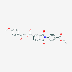molecular formula C27H21NO8 B341332 2-(4-Methoxyphenyl)-2-oxoethyl 2-[4-(ethoxycarbonyl)phenyl]-1,3-dioxo-5-isoindolinecarboxylate 