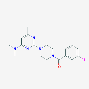 molecular formula C18H22IN5O B3413327 2-[4-(3-iodobenzoyl)piperazin-1-yl]-N,N,6-trimethylpyrimidin-4-amine CAS No. 946212-61-9