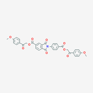 molecular formula C34H25NO10 B341333 2-(4-Methoxyphenyl)-2-oxoethyl 2-(4-{[2-(4-methoxyphenyl)-2-oxoethoxy]carbonyl}phenyl)-1,3-dioxo-5-isoindolinecarboxylate 