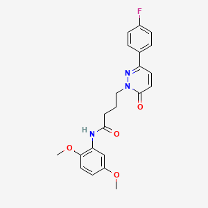 molecular formula C22H22FN3O4 B3413335 N-(2,5-dimethoxyphenyl)-4-(3-(4-fluorophenyl)-6-oxopyridazin-1(6H)-yl)butanamide CAS No. 946215-49-2