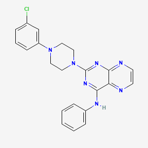 molecular formula C22H20ClN7 B3413354 2-[4-(3-chlorophenyl)piperazin-1-yl]-N-phenylpteridin-4-amine CAS No. 946218-67-3