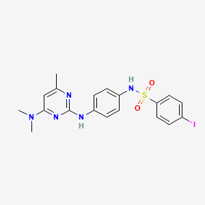 molecular formula C19H20IN5O2S B3413361 N-(4-((4-(dimethylamino)-6-methylpyrimidin-2-yl)amino)phenyl)-4-iodobenzenesulfonamide CAS No. 946220-64-0