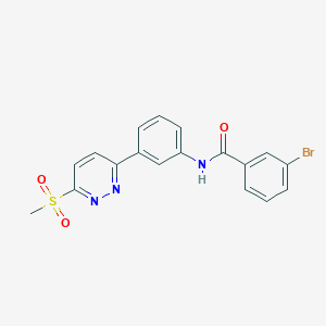 molecular formula C18H14BrN3O3S B3413378 3-bromo-N-(3-(6-(methylsulfonyl)pyridazin-3-yl)phenyl)benzamide CAS No. 946226-44-4