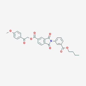 molecular formula C29H25NO8 B341339 2-(4-Methoxyphenyl)-2-oxoethyl 2-[3-(butoxycarbonyl)phenyl]-1,3-dioxo-5-isoindolinecarboxylate 