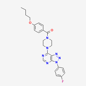 molecular formula C25H26FN7O2 B3413394 (4-butoxyphenyl)(4-(3-(4-fluorophenyl)-3H-[1,2,3]triazolo[4,5-d]pyrimidin-7-yl)piperazin-1-yl)methanone CAS No. 946229-57-8