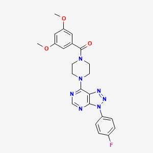 molecular formula C23H22FN7O3 B3413402 (3,5-dimethoxyphenyl)(4-(3-(4-fluorophenyl)-3H-[1,2,3]triazolo[4,5-d]pyrimidin-7-yl)piperazin-1-yl)methanone CAS No. 946229-65-8