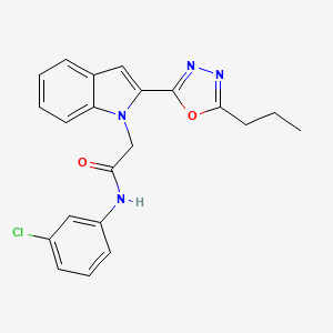 N-(3-chlorophenyl)-2-[2-(5-propyl-1,3,4-oxadiazol-2-yl)-1H-indol-1-yl]acetamide