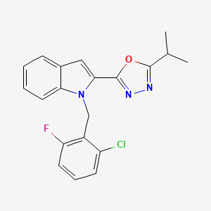 1-(2-chloro-6-fluorobenzyl)-2-(5-isopropyl-1,3,4-oxadiazol-2-yl)-1H-indole