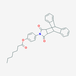 4-(16,18-Dioxo-17-azapentacyclo[6.6.5.0~2,7~.0~9,14~.0~15,19~]nonadeca-2,4,6,9,11,13-hexaen-17-yl)phenyl heptanoate (non-preferred name)