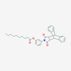 molecular formula C34H35NO4 B341351 [3-(16,18-Dioxo-17-azapentacyclo[6.6.5.02,7.09,14.015,19]nonadeca-2,4,6,9,11,13-hexaen-17-yl)phenyl] decanoate 