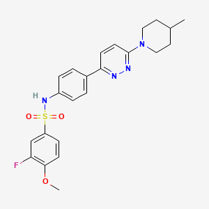 molecular formula C23H25FN4O3S B3413542 3-fluoro-4-methoxy-N-(4-(6-(4-methylpiperidin-1-yl)pyridazin-3-yl)phenyl)benzenesulfonamide CAS No. 946239-37-8