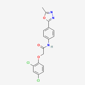 molecular formula C17H13Cl2N3O3 B3413550 2-(2,4-dichlorophenoxy)-N-(4-(5-methyl-1,3,4-oxadiazol-2-yl)phenyl)acetamide CAS No. 946239-46-9