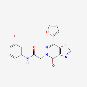 molecular formula C18H13FN4O3S B3413567 N-(3-fluorophenyl)-2-(7-(furan-2-yl)-2-methyl-4-oxothiazolo[4,5-d]pyridazin-5(4H)-yl)acetamide CAS No. 946240-38-6
