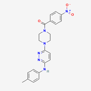 molecular formula C22H22N6O3 B3413575 N-(4-methylphenyl)-6-[4-(4-nitrobenzoyl)piperazin-1-yl]pyridazin-3-amine CAS No. 946240-77-3