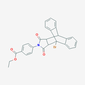molecular formula C27H20BrNO4 B341358 Ethyl 4-(1-bromo-16,18-dioxo-17-azapentacyclo[6.6.5.0~2,7~.0~9,14~.0~15,19~]nonadeca-2,4,6,9,11,13-hexaen-17-yl)benzoate (non-preferred name) 