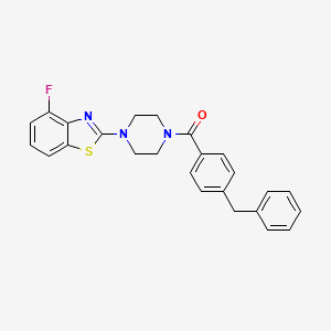 molecular formula C25H22FN3OS B3413588 2-[4-(4-Benzylbenzoyl)piperazin-1-yl]-4-fluoro-1,3-benzothiazole CAS No. 946241-39-0