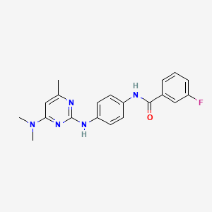 molecular formula C20H20FN5O B3413612 N-(4-{[4-(dimethylamino)-6-methylpyrimidin-2-yl]amino}phenyl)-3-fluorobenzamide CAS No. 946244-88-8