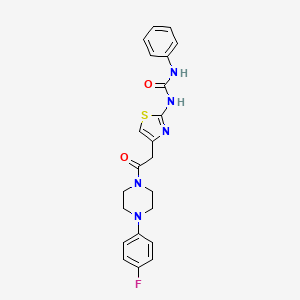 molecular formula C22H22FN5O2S B3413628 1-(4-(2-(4-(4-Fluorophenyl)piperazin-1-yl)-2-oxoethyl)thiazol-2-yl)-3-phenylurea CAS No. 946249-42-9