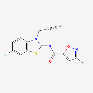 molecular formula C15H10ClN3O2S B3413646 (E)-N-(6-chloro-3-(prop-2-yn-1-yl)benzo[d]thiazol-2(3H)-ylidene)-3-methylisoxazole-5-carboxamide CAS No. 946256-73-1