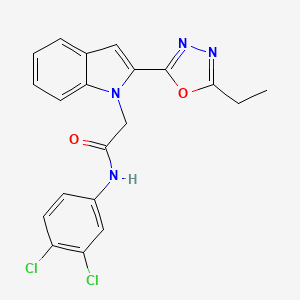 N-(3,4-dichlorophenyl)-2-[2-(5-ethyl-1,3,4-oxadiazol-2-yl)-1H-indol-1-yl]acetamide