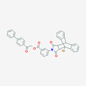 molecular formula C39H26BrNO5 B341366 2-(Biphenyl-4-yl)-2-oxoethyl 3-(1-bromo-16,18-dioxo-17-azapentacyclo[6.6.5.0~2,7~.0~9,14~.0~15,19~]nonadeca-2,4,6,9,11,13-hexaen-17-yl)benzoate (non-preferred name) 