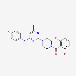 molecular formula C23H23F2N5O B3413674 2-[4-(2,6-difluorobenzoyl)piperazin-1-yl]-6-methyl-N-(4-methylphenyl)pyrimidin-4-amine CAS No. 946258-14-6