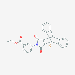 molecular formula C27H20BrNO4 B341368 Ethyl 3-(1-bromo-16,18-dioxo-17-azapentacyclo[6.6.5.0~2,7~.0~9,14~.0~15,19~]nonadeca-2,4,6,9,11,13-hexaen-17-yl)benzoate (non-preferred name) 