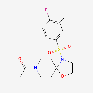 molecular formula C16H21FN2O4S B3413684 8-Acetyl-4-[(4-fluoro-3-methylphenyl)sulfonyl]-1-oxa-4,8-diazaspiro[4.5]decane CAS No. 946262-25-5