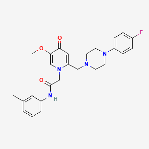molecular formula C26H29FN4O3 B3413686 2-(2-((4-(4-fluorophenyl)piperazin-1-yl)methyl)-5-methoxy-4-oxopyridin-1(4H)-yl)-N-(m-tolyl)acetamide CAS No. 946263-84-9