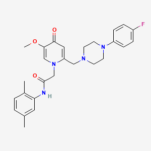 molecular formula C27H31FN4O3 B3413696 N-(2,5-dimethylphenyl)-2-(2-((4-(4-fluorophenyl)piperazin-1-yl)methyl)-5-methoxy-4-oxopyridin-1(4H)-yl)acetamide CAS No. 946263-88-3