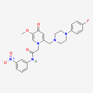 molecular formula C25H26FN5O5 B3413708 2-(2-((4-(4-fluorophenyl)piperazin-1-yl)methyl)-5-methoxy-4-oxopyridin-1(4H)-yl)-N-(3-nitrophenyl)acetamide CAS No. 946263-98-5