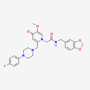 molecular formula C27H29FN4O5 B3413711 N-(1,3-benzodioxol-5-ylmethyl)-2-[2-{[4-(4-fluorophenyl)piperazin-1-yl]methyl}-5-methoxy-4-oxopyridin-1(4H)-yl]acetamide CAS No. 946264-04-6