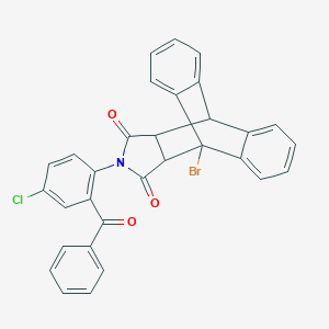 molecular formula C31H19BrClNO3 B341372 1-Bromo-17-[4-chloro-2-(phenylcarbonyl)phenyl]-17-azapentacyclo[6.6.5.0~2,7~.0~9,14~.0~15,19~]nonadeca-2,4,6,9,11,13-hexaene-16,18-dione (non-preferred name) 