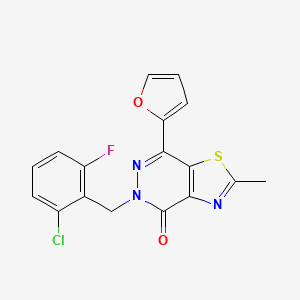 molecular formula C17H11ClFN3O2S B3413733 5-(2-chloro-6-fluorobenzyl)-7-(furan-2-yl)-2-methylthiazolo[4,5-d]pyridazin-4(5H)-one CAS No. 946265-84-5
