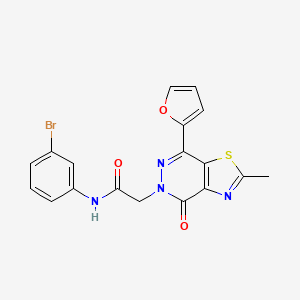 molecular formula C18H13BrN4O3S B3413749 N-(3-bromophenyl)-2-(7-(furan-2-yl)-2-methyl-4-oxothiazolo[4,5-d]pyridazin-5(4H)-yl)acetamide CAS No. 946265-90-3