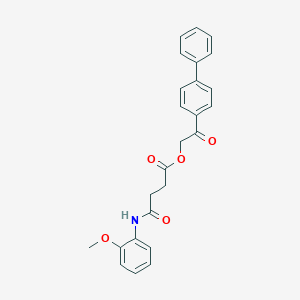 molecular formula C25H23NO5 B341375 2-(Biphenyl-4-yl)-2-oxoethyl 4-[(2-methoxyphenyl)amino]-4-oxobutanoate 