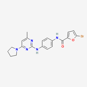 molecular formula C20H20BrN5O2 B3413766 5-bromo-N-{4-[(4-methyl-6-pyrrolidin-1-ylpyrimidin-2-yl)amino]phenyl}-2-furamide CAS No. 946268-29-7