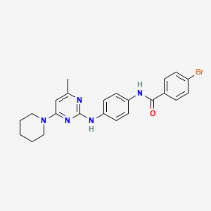 molecular formula C23H24BrN5O B3413773 4-bromo-N-(4-{[4-methyl-6-(piperidin-1-yl)pyrimidin-2-yl]amino}phenyl)benzamide CAS No. 946268-52-6