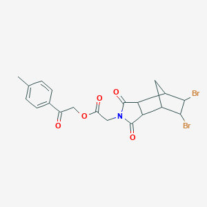 molecular formula C20H19Br2NO5 B341378 2-(4-methylphenyl)-2-oxoethyl (5,6-dibromo-1,3-dioxooctahydro-2H-4,7-methanoisoindol-2-yl)acetate 