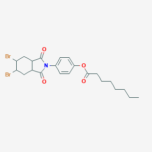 molecular formula C22H27Br2NO4 B341379 4-(5,6-dibromo-1,3-dioxooctahydro-2H-isoindol-2-yl)phenyl octanoate 